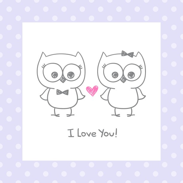 猫头鹰在爱图片下载