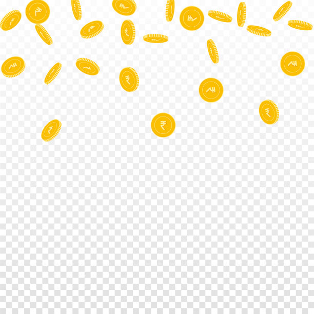 印度卢比硬币下落。散射稀疏INR c图片下载