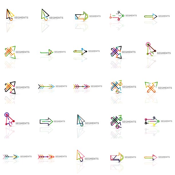 收集多彩的抽象折纸标志图片下载