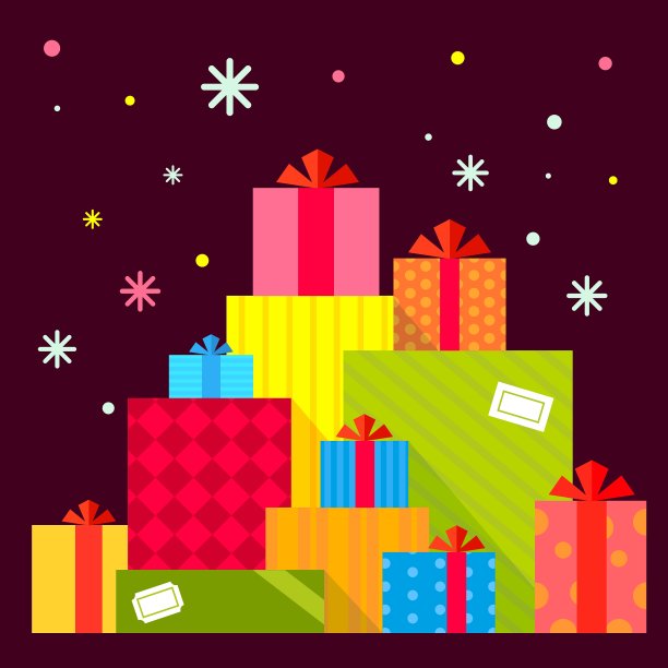 圣诞的礼物堆在黑暗的b图片下载