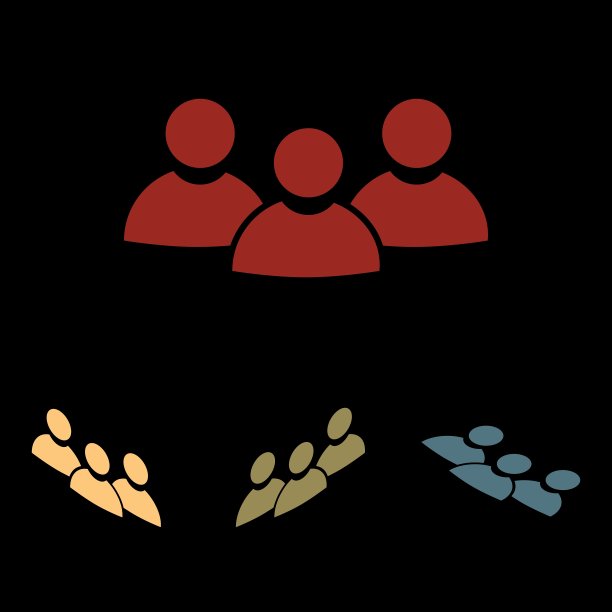 团队工作的平面图标图片下载