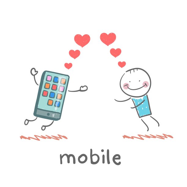 一个爱上手机的男人图片下载