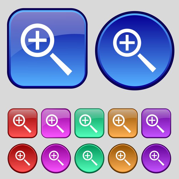 放大镜玻璃变焦工具图标标志一套图片下载