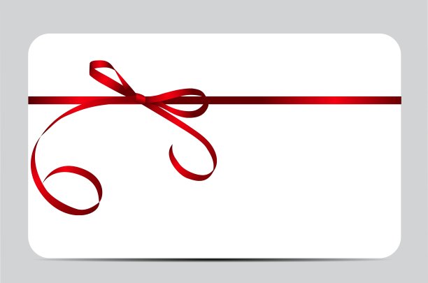 礼品卡及红丝带及蝴蝶结图片下载