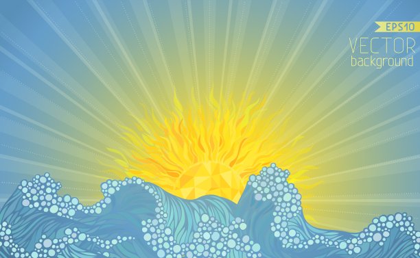 阳光和海浪图片下载