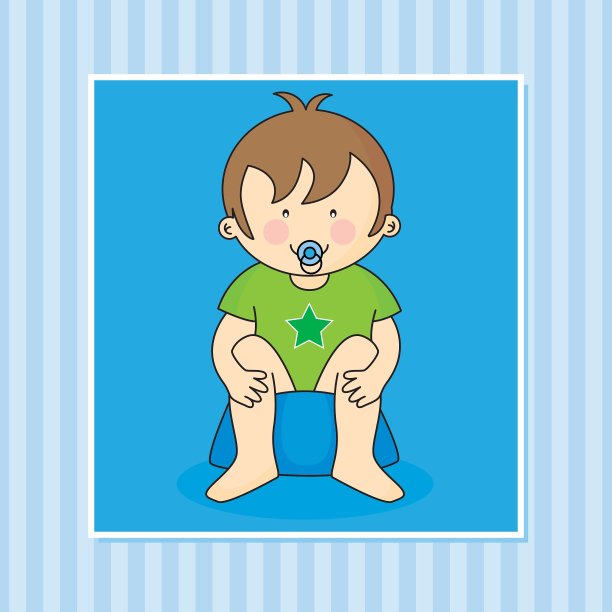 小男孩坐在便盆上图片下载