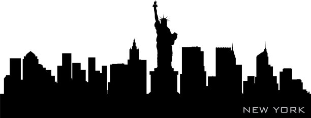 纽约天际线的详细轮廓图片下载
