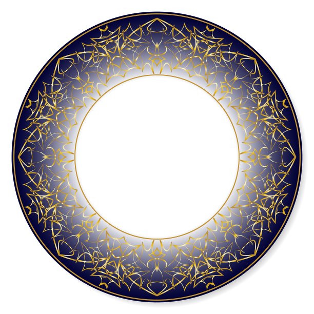 蓝色背景上的金色圆形图案图片下载