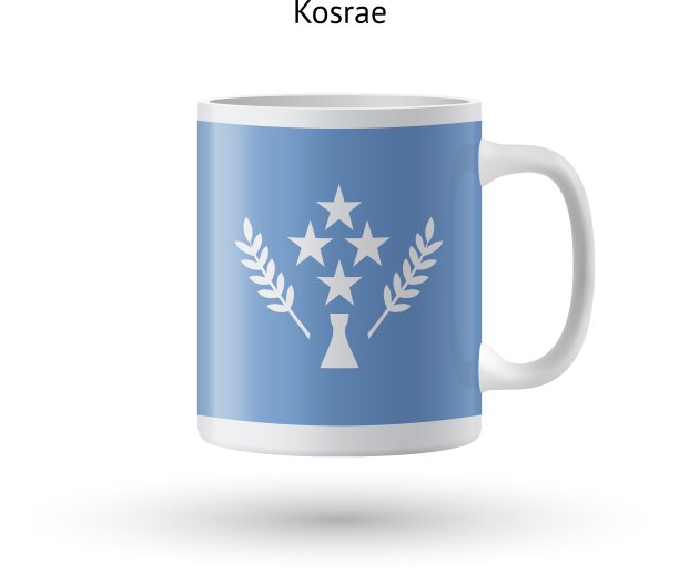 科斯雷国旗纪念马克对白色的背景图片下载