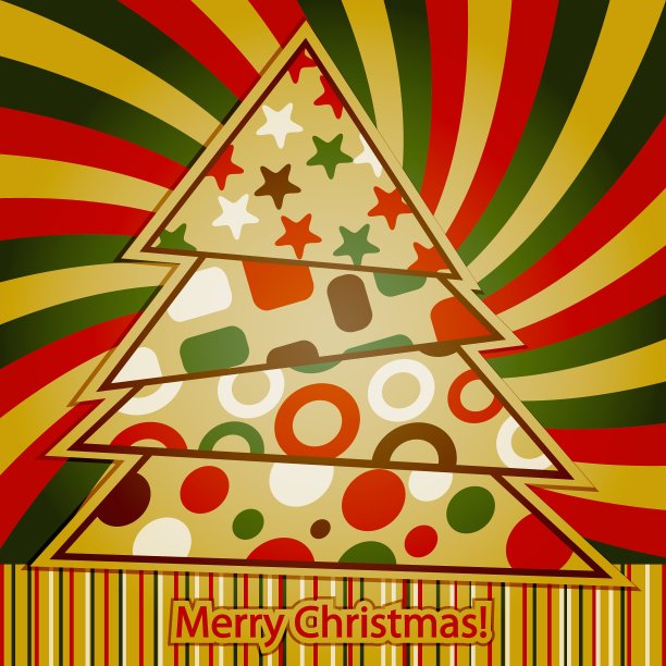 复古圣诞贺卡图片下载