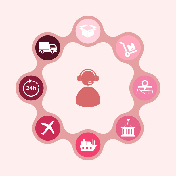 物流信息图与模板相连接图片下载