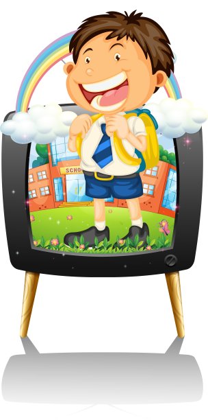 电视上穿着校服的男孩图片下载