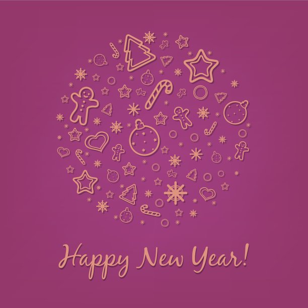 丁香新年贺卡图片下载