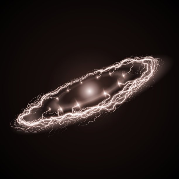 在暗色背景上的深褐色的环形闪电图片下载