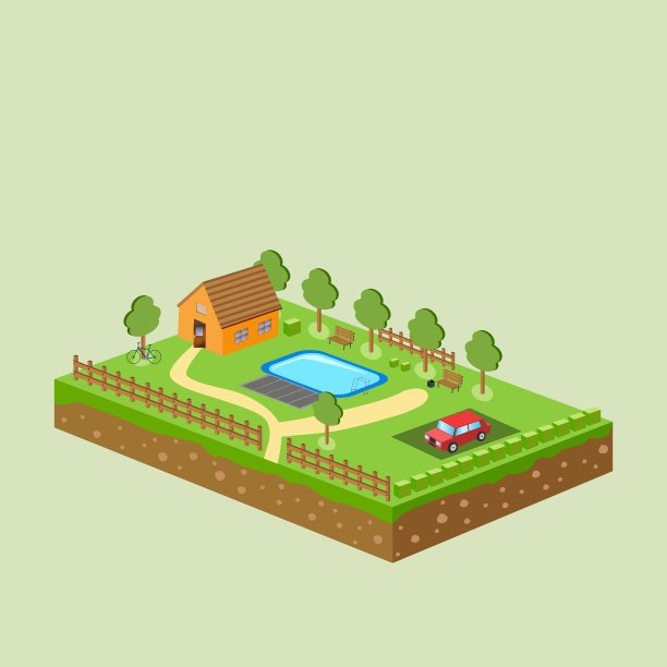 一块有物体的陆地和天空图片下载