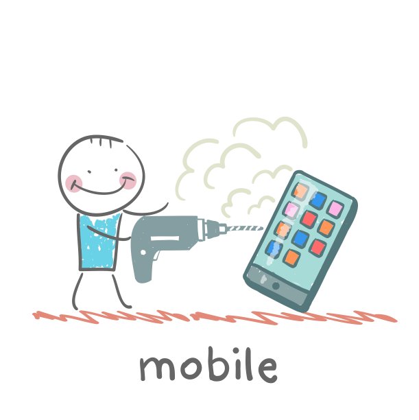 一个有机动钻机的人图片下载