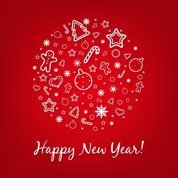 红色贺年卡图片下载