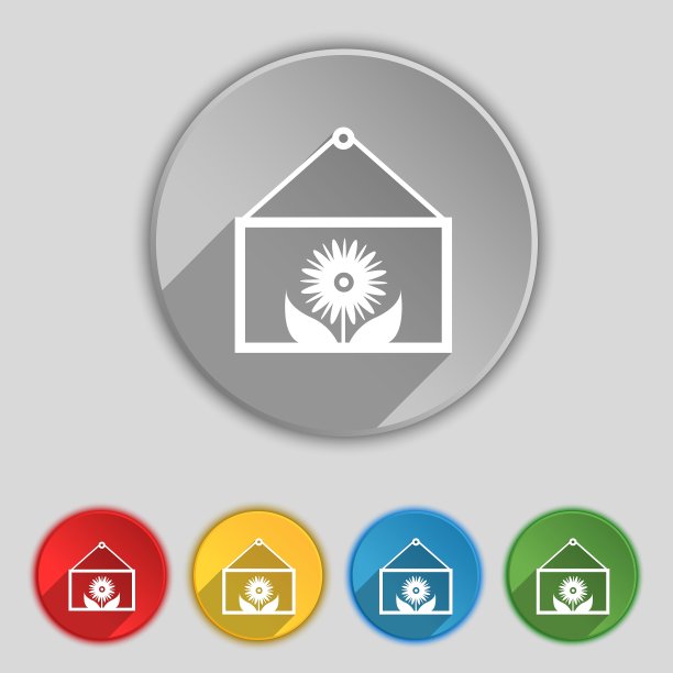 框架与花标志标志符号五平图片下载