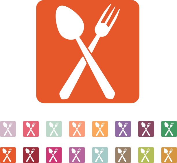 勺子和叉子的图标图片下载