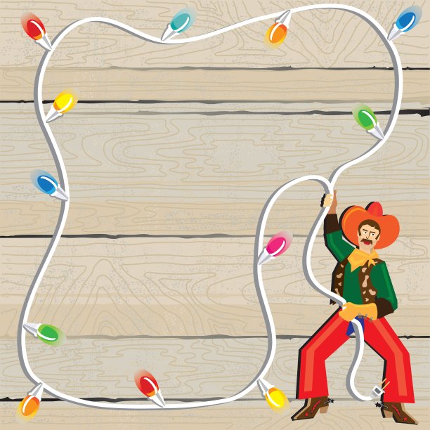 牛仔圣诞套索邀请图片下载