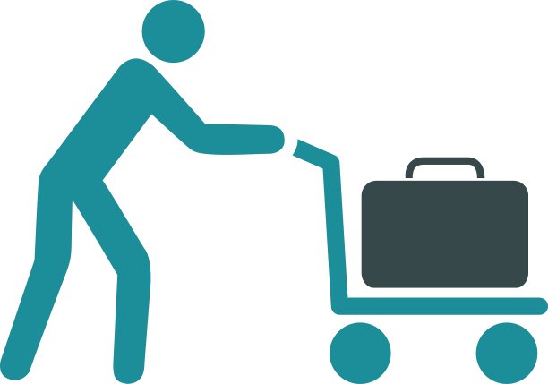 乘客手推车平面图标图片下载