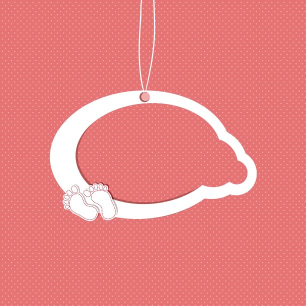 经典的女婴降生通告卡图片下载