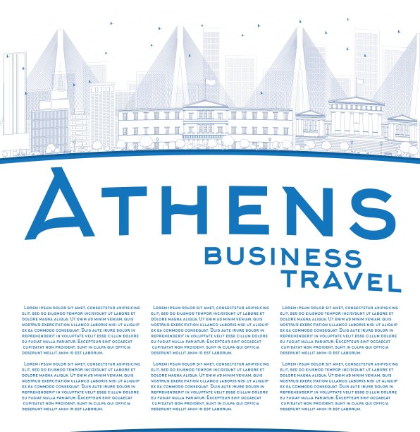 雅典的天际线轮廓图片下载