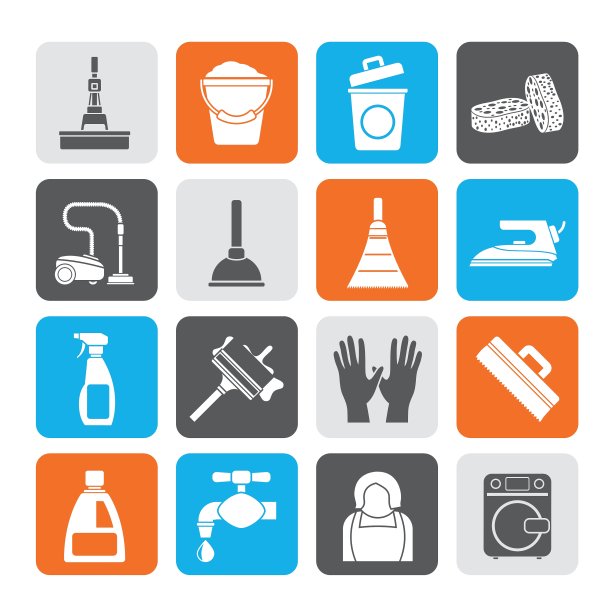 剪影清洁和卫生图标图片下载