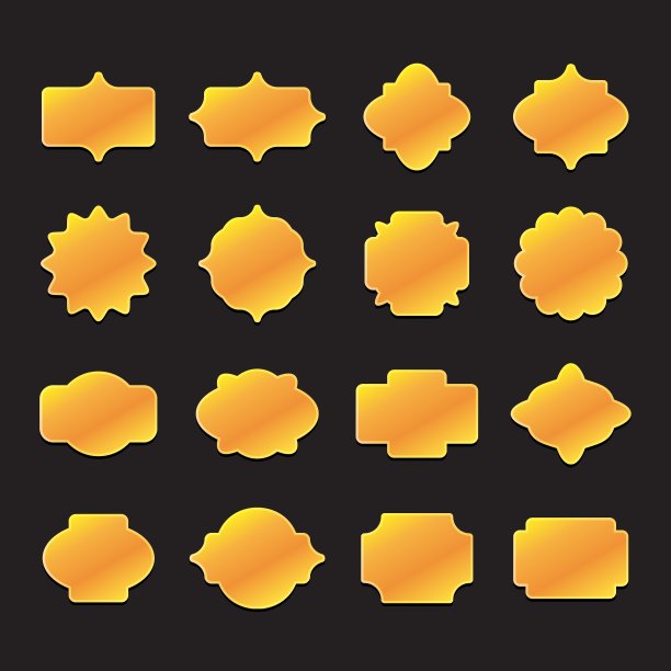 金色标签和框架套装图片下载