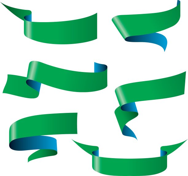 蓝绿缎带图案图片下载