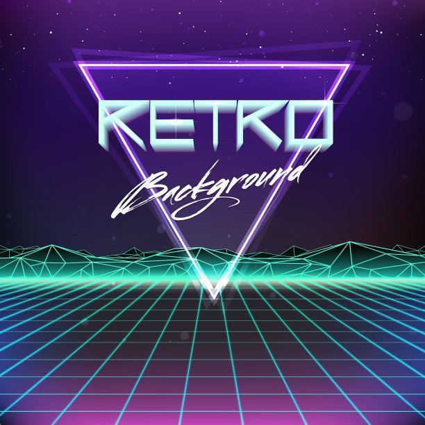 80年代复古未来主义科幻背景图片下载