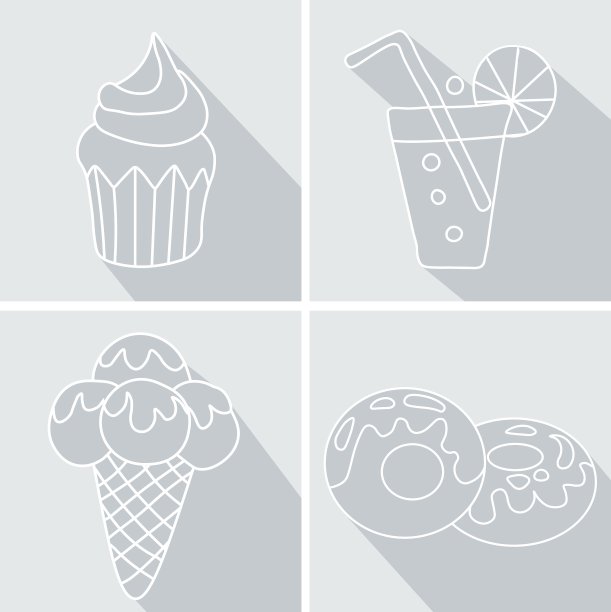 设置甜甜圈图标与粉色草莓松饼釉图片下载