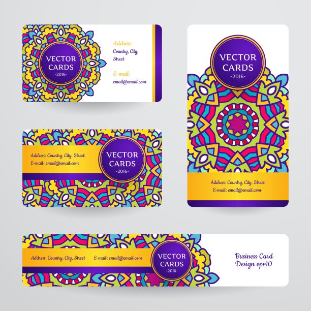 带有曼荼罗的名片图片下载