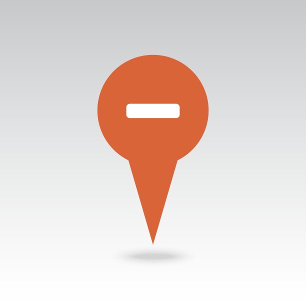 减去引脚地图图标地图指针标记图片下载