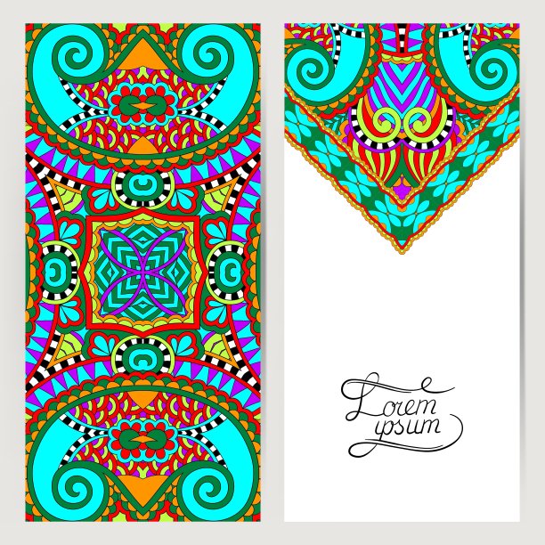 装饰标签卡的复古设计民族图片下载