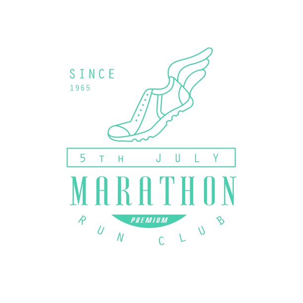跑步俱乐部绿色标签设计图片下载