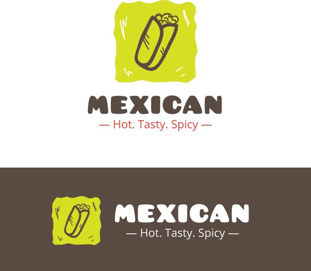 多彩墨西哥食品标志墨西哥图片下载