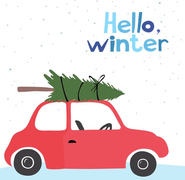 卡片上有一辆红色老爷车图片下载