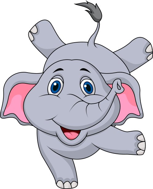 可爱的大象卡通马戏团图片下载