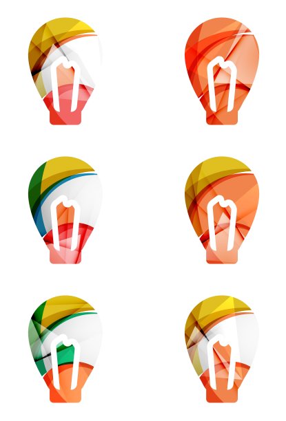 一套抽象的灯泡图标业务图片下载