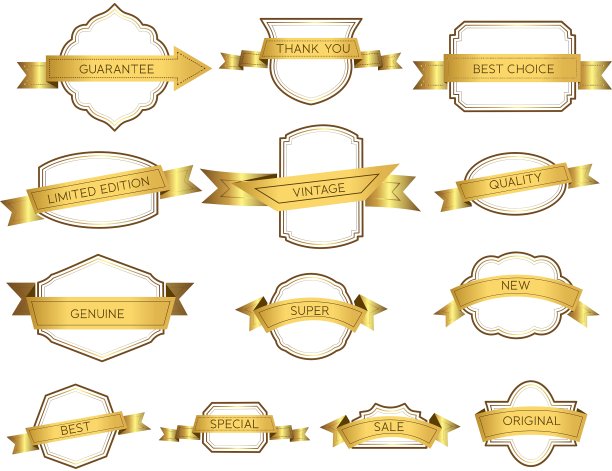 设置奢侈的标签和丝带图片下载