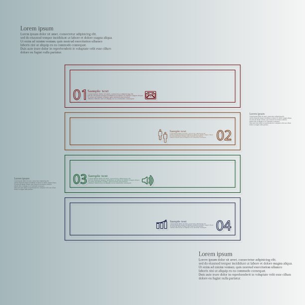 方形信息图模板分为四个部分图片下载