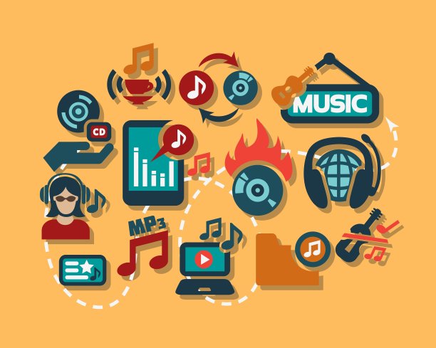 颜色平面音乐图标设置图片下载