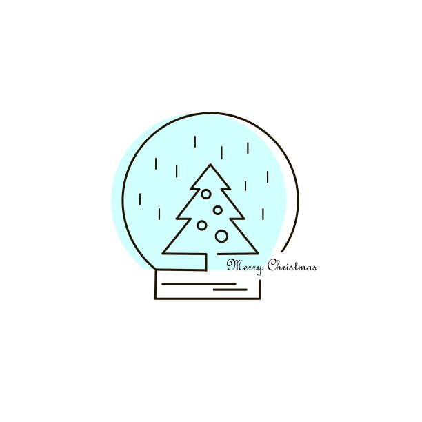 圣诞新年假日线图标集图片下载