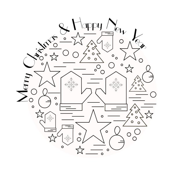 圣诞新年假日线图标集图片下载