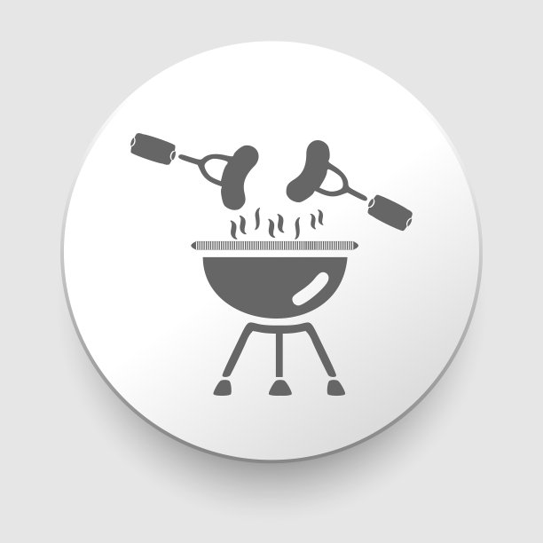 黑色烧烤图标上的灰色图片下载