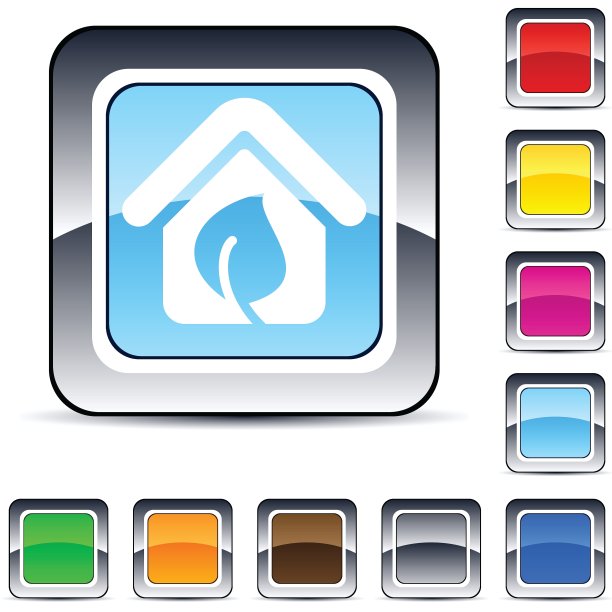 绿色家居广场按钮图片下载