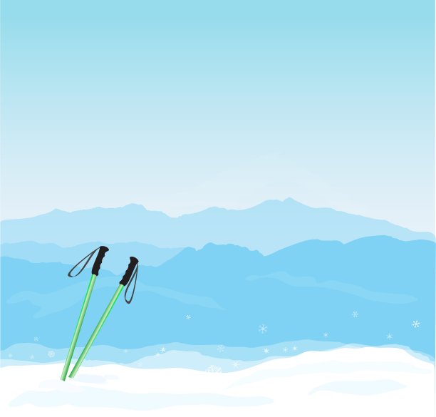 冬季横幅上有狗狗剪影图片下载