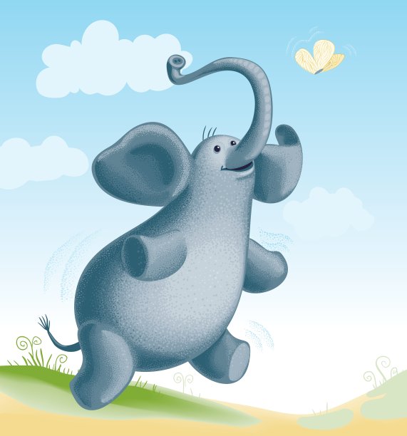 大象和蝴蝶图片下载