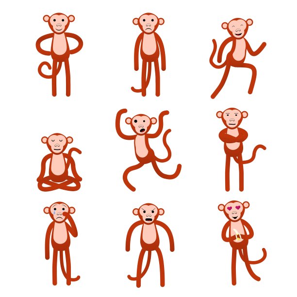 完整的身高数字猴子图片下载